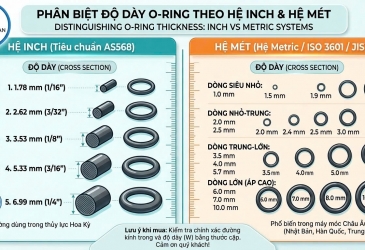 CÁC ĐỘ DÀY ORING 