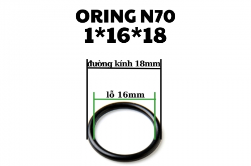 Oring NBR 70 độ dày 1mm, lỗ trong 16mm