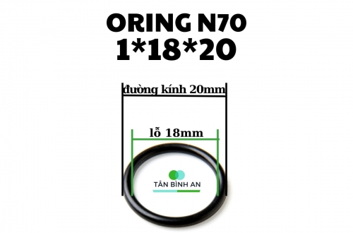 Oring NBR 70 độ dày 1mm, lỗ trong 18mm 