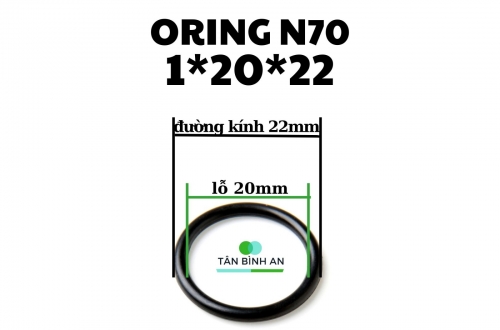 Oring NBR 70 độ dày 1mm, lỗ trong 20mm