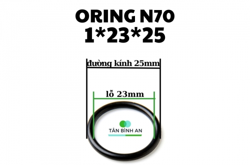 Oring NBR 70 độ dày 1mm, lỗ trong 23mm 
