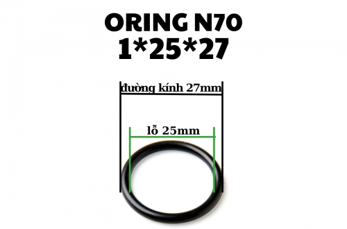 Oring NBR 70 độ dày 1mm, lỗ trong 25mm 