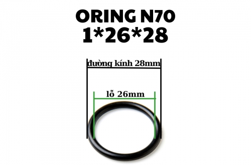 Oring NBR 70 độ dày 1mm, lỗ trong 26mm