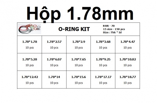 Oring hộp độ dày 1.78mm 