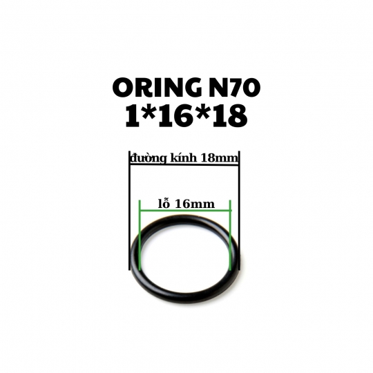 Oring NBR 70 độ dày 1mm, lỗ trong 16mm