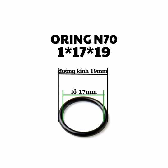 Oring NBR 70 độ dày 1mm, lỗ trong 17mm