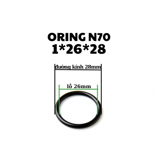 Oring NBR 70 độ dày 1mm, lỗ trong 26mm